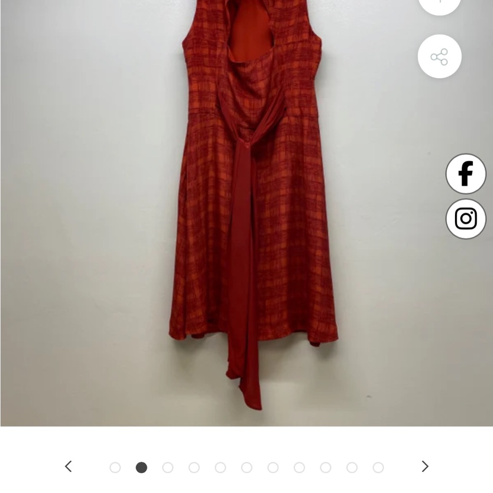 Anthropologie- Girls From Savoy Chic Silk Red Dress - Picture 2 of 10